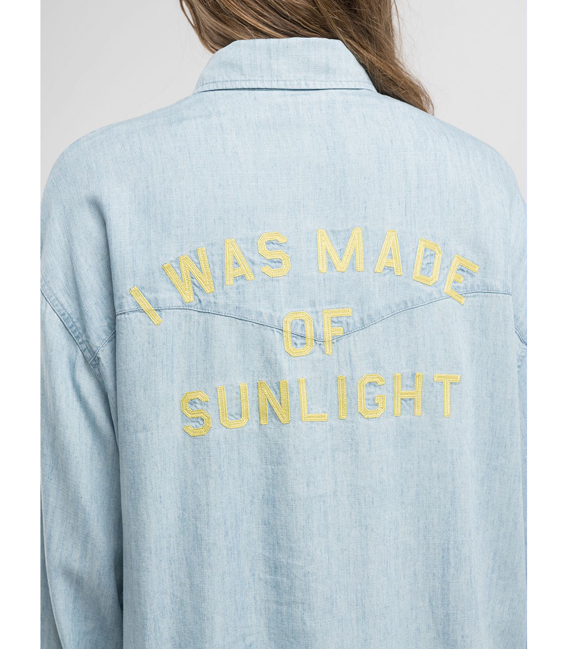 BOXフィットレタリングデニムシャツ 詳細画像 ライトブルー 7